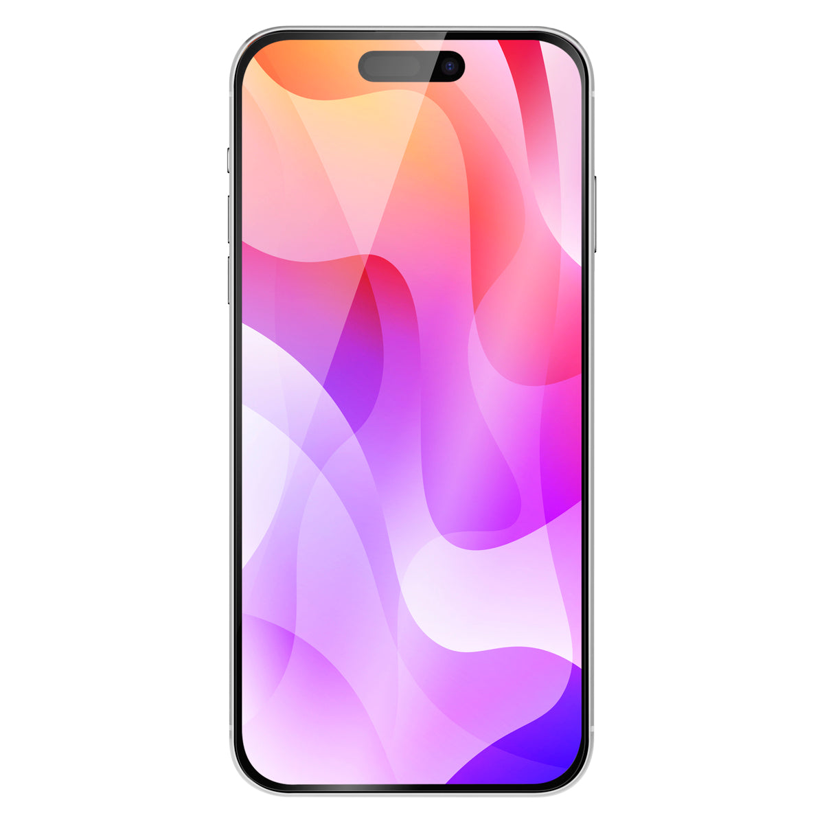 OptiGuard Eco Glass - Apple iPhone 16 Plus, iPhone 15 Plus Screen Protector - Clear, Front View with Screen Protector applied on the Display of the Phone