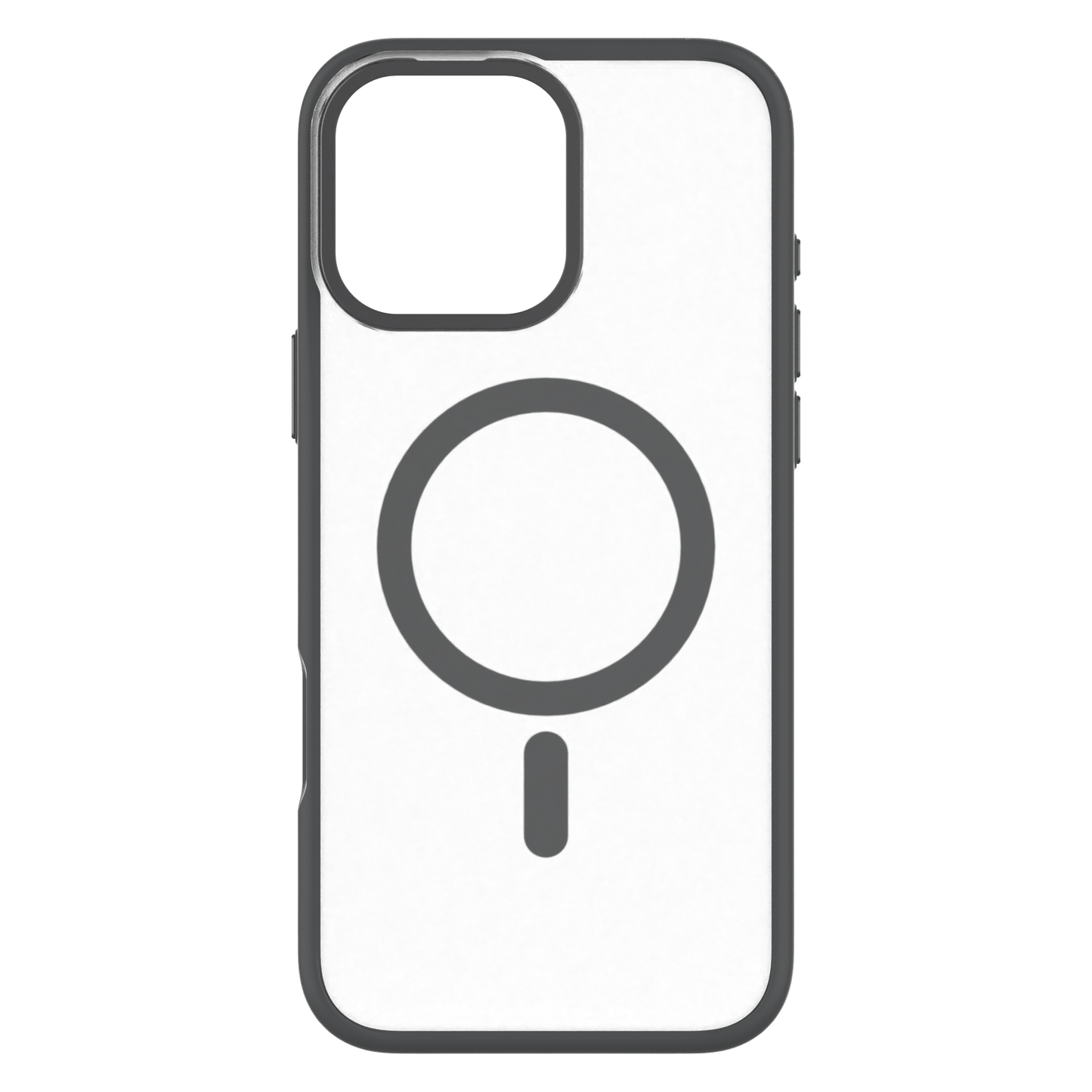 Hybrid Soft + Snap - Apple iPhone 16 Pro Max Case MagSafe Compatible - Clear Black Titanium, Rear View Frosted Back Without Phone