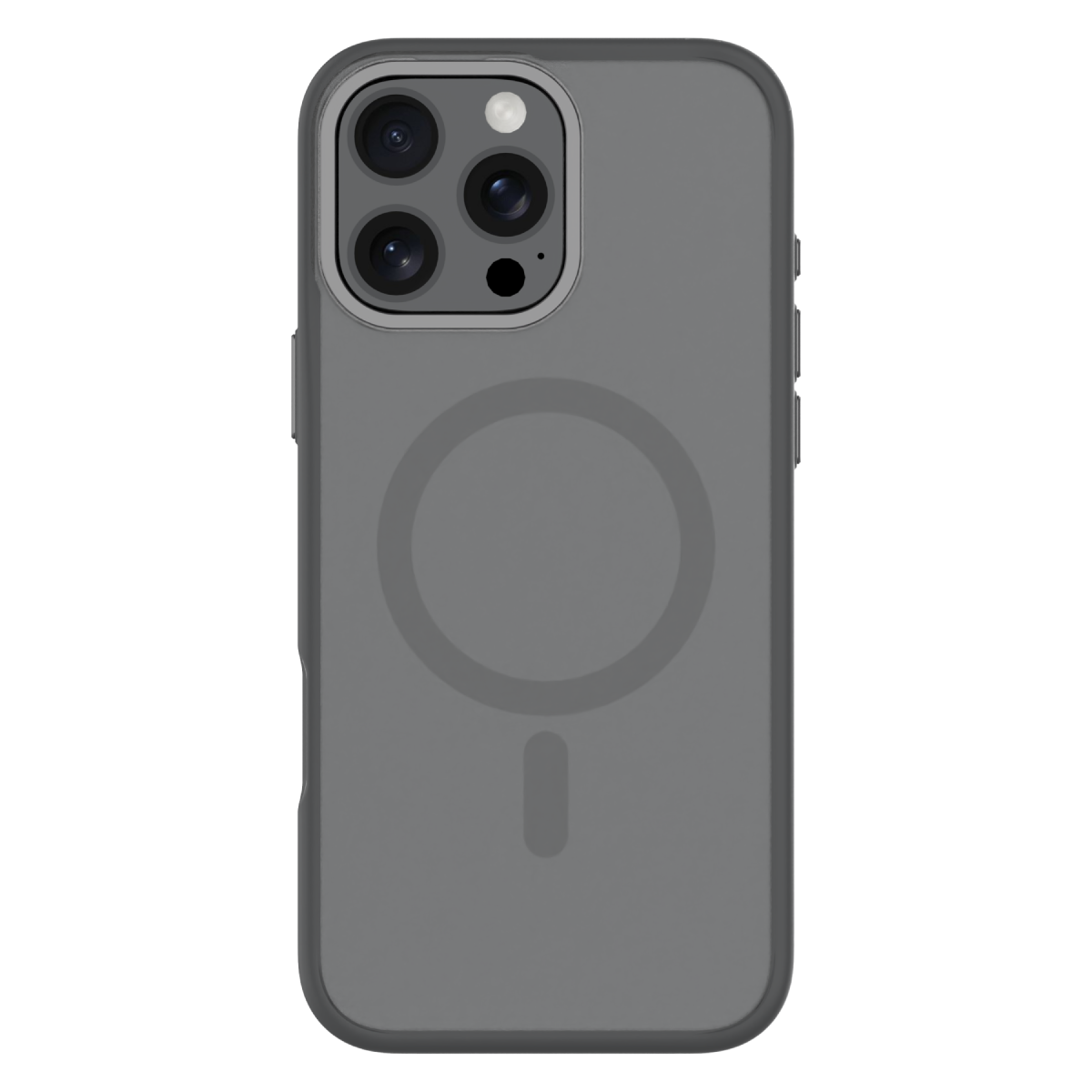 Hybrid Soft + Snap - Apple iPhone 16 Pro Max Case MagSafe Compatible - Clear Black Titanium, Rear View Frosted Back with Phone