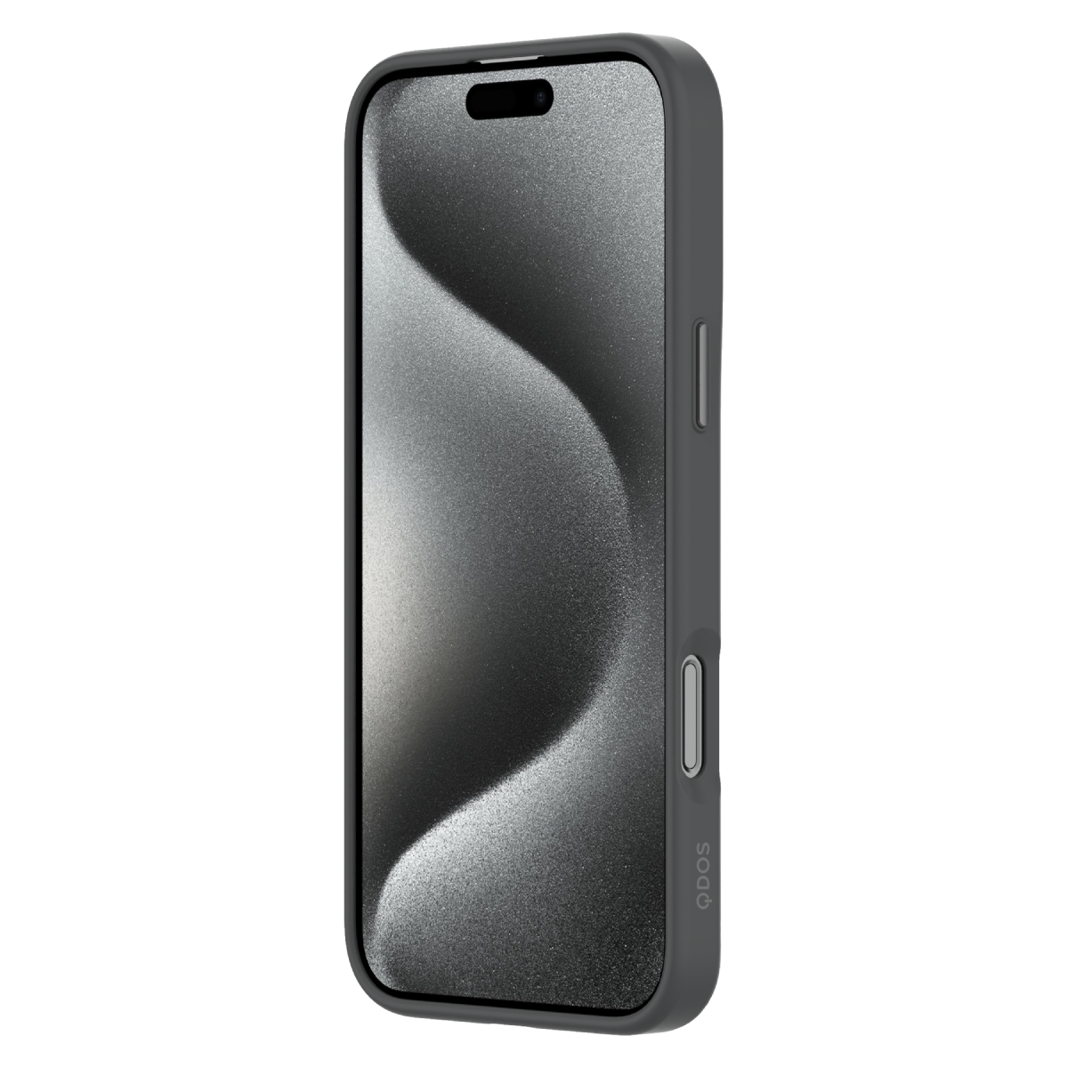 Hybrid Soft + Snap - Apple iPhone 16 Pro Max Case MagSafe Compatible - Clear Black Titanium, Angled Front View with Screen Display