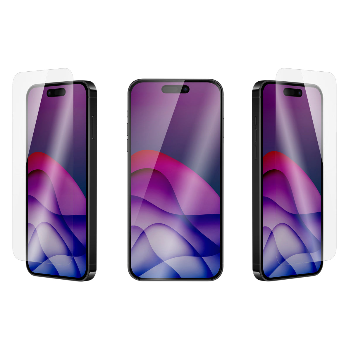 OptiGuard Eco Glass - Apple iPhone 16 Pro Max Screen Protector - Clear, Different Angled View with Screen Protector applied on the Display of the Phone