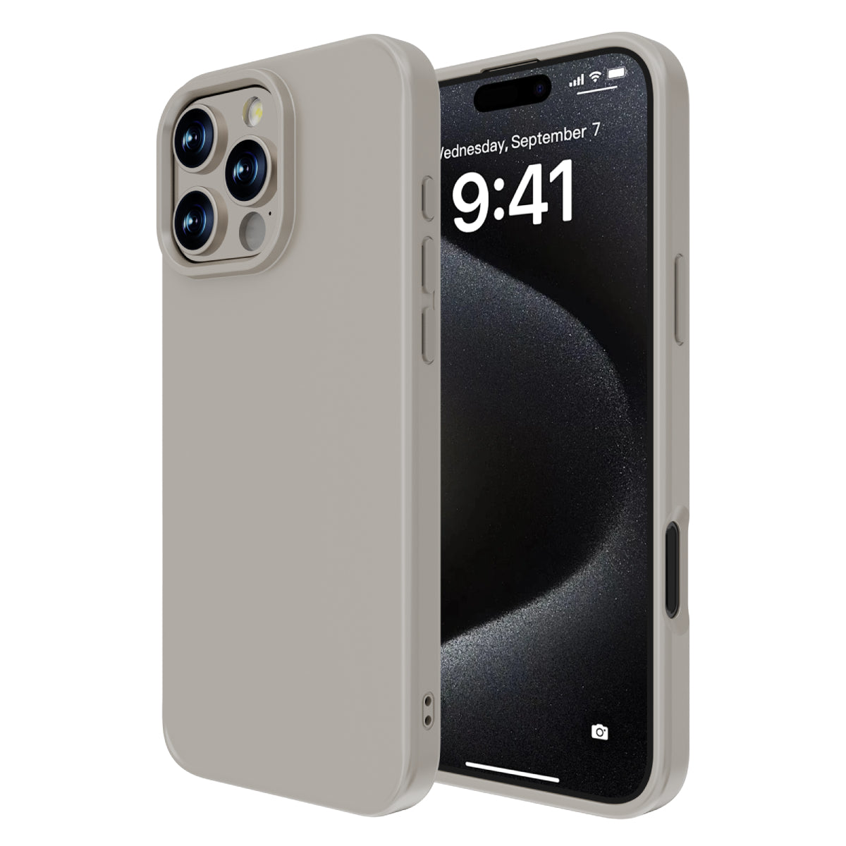 Touch Pure + Snap - Apple iPhone 16 Pro Max Case MagSafe Compatible - Natural Titanium, Side and Back View with Screen Display
