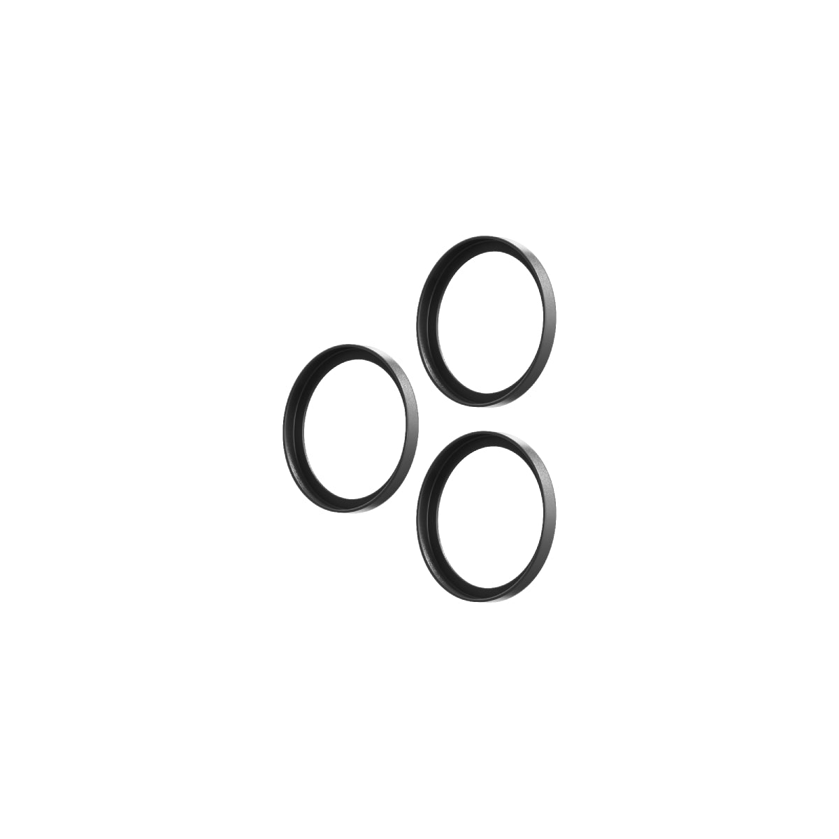 OptiRings - Apple iPhone 16 Pro, iPhone 16 Pro Max Camera Lens Protector - Black Titanium, Right Angled View of the Camera Lens Protector Itself