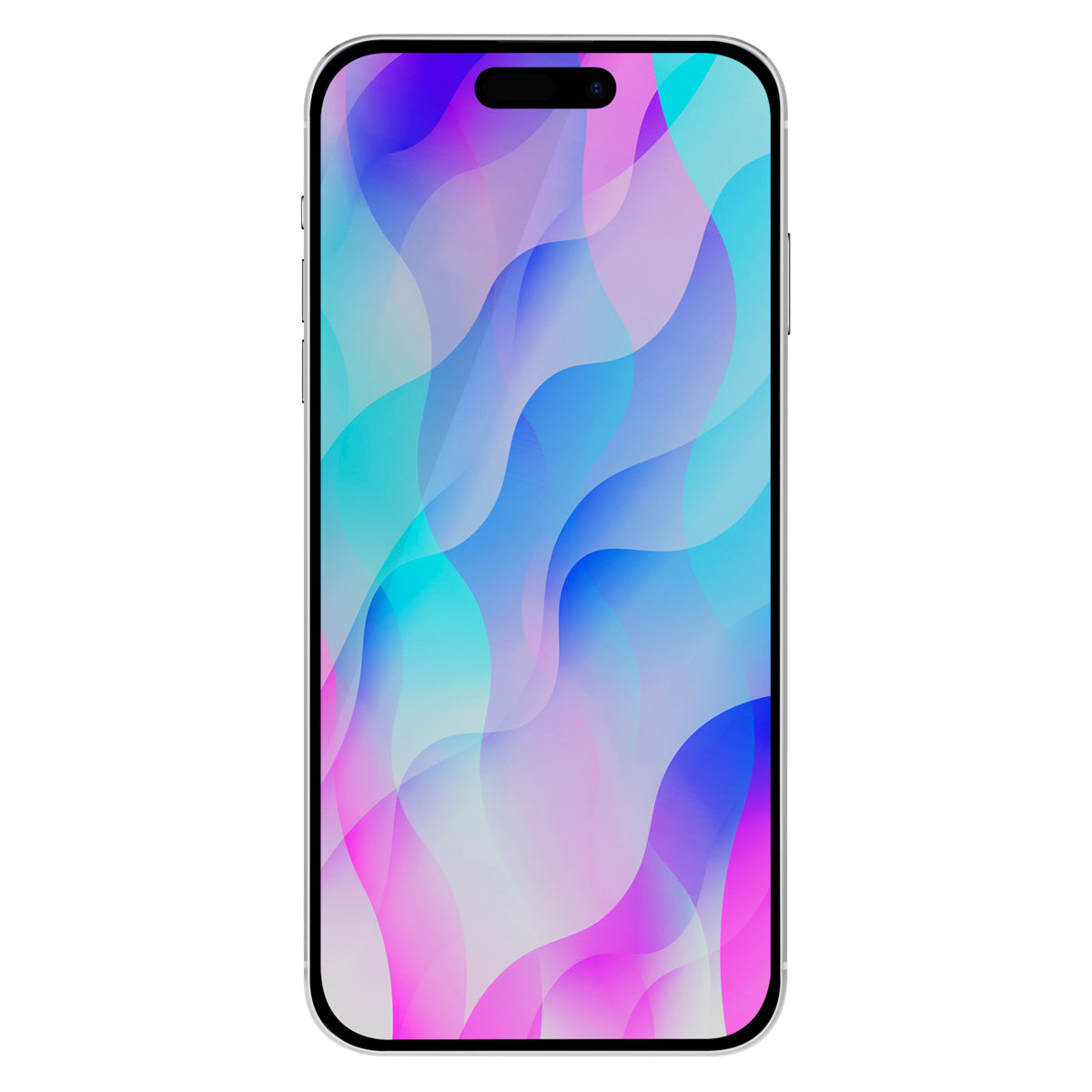 OptiGuard Eco Glass Privacy - Apple iPhone 16, iPhone 15 Screen Protector - Privacy Black, Front View with Screen Protector applied on the Display of the Phone