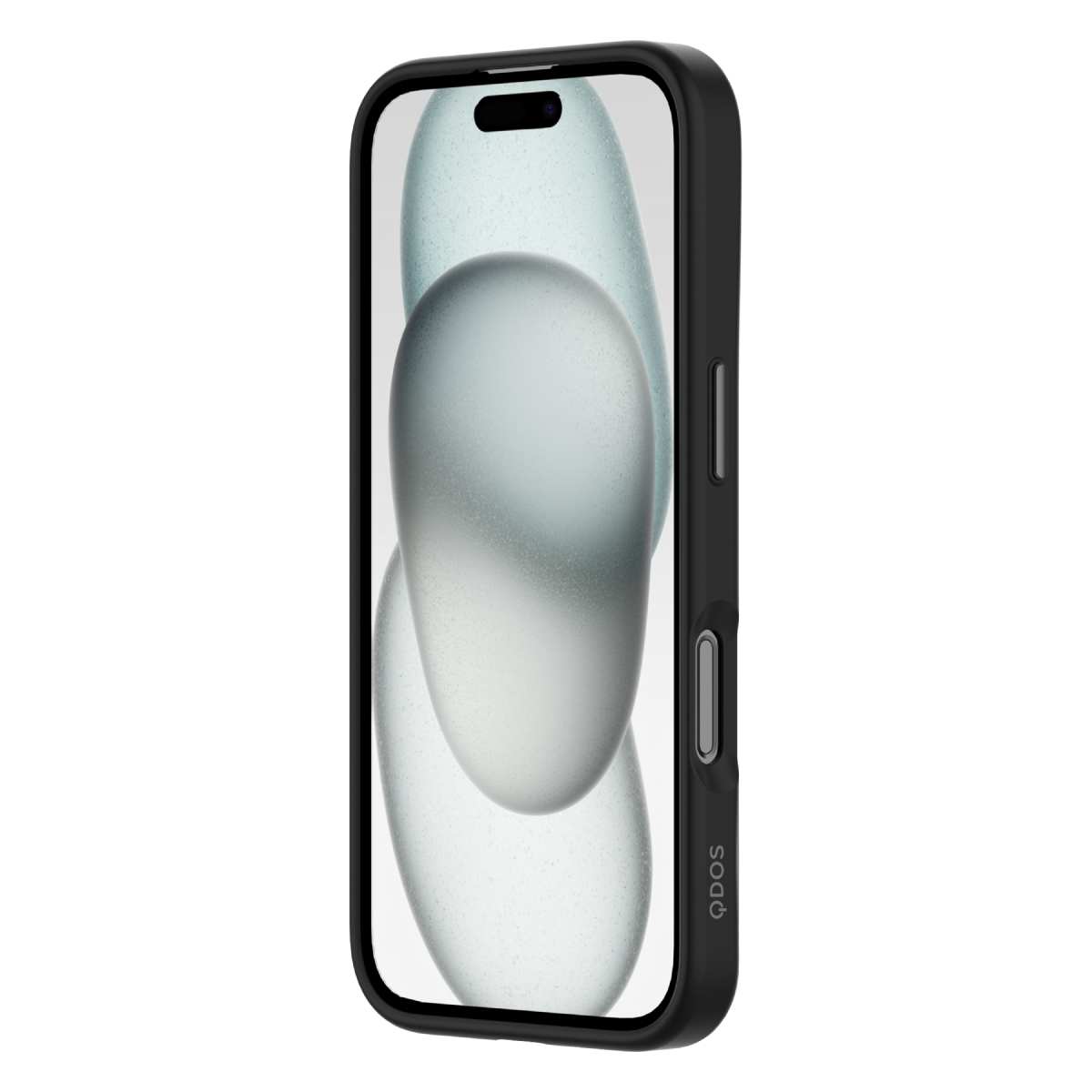 Hybrid Soft + Snap - Apple iPhone 16 Case MagSafe Compatible - Clear Black, Angled Front View with Screen Display