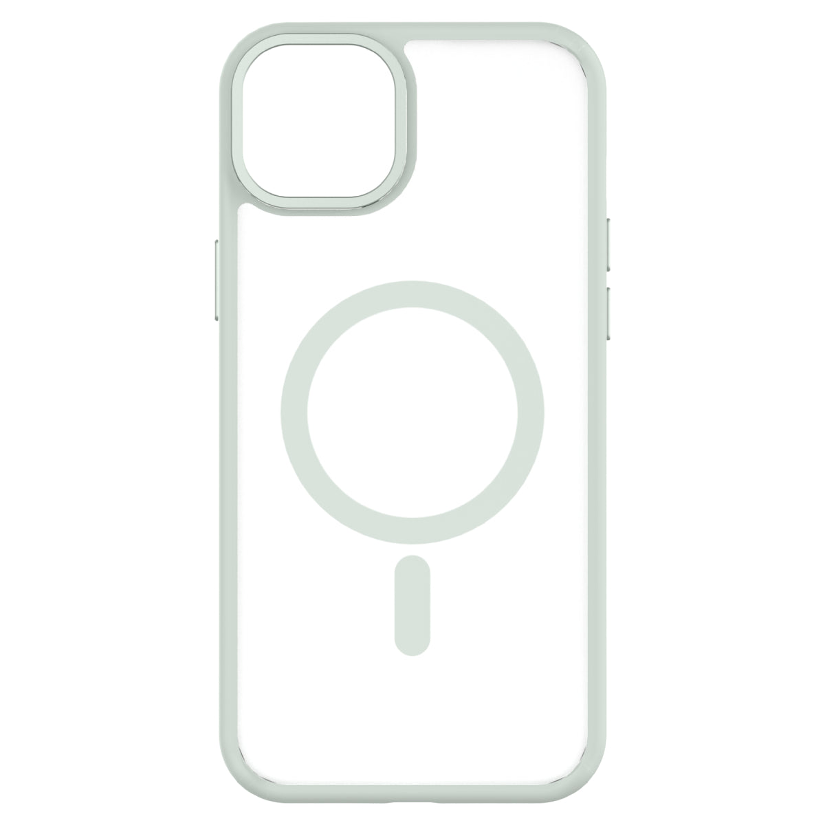 Hybrid Soft + Snap - Apple iPhone 15 Plus Case MagSafe Compatible - Clear Green, Rear View Frosted Back Without Phone