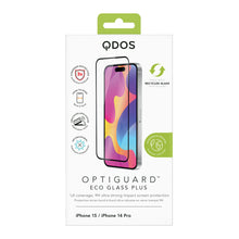 OptiGuard™ ECO GLASS PLUS for iPhone 15 / iPhone 14 Pro - Transparent - Black