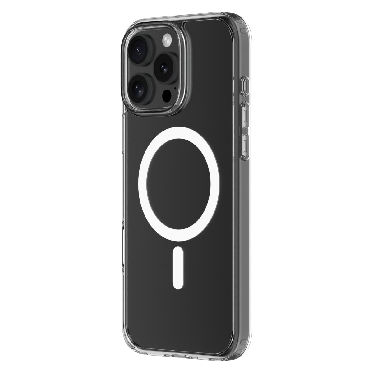 Hybrid Drop + Snap - Apple iPhone 16 Pro Max Case MagSafe Compatible - Clear, Angled Rear View Transparent Back with Phone