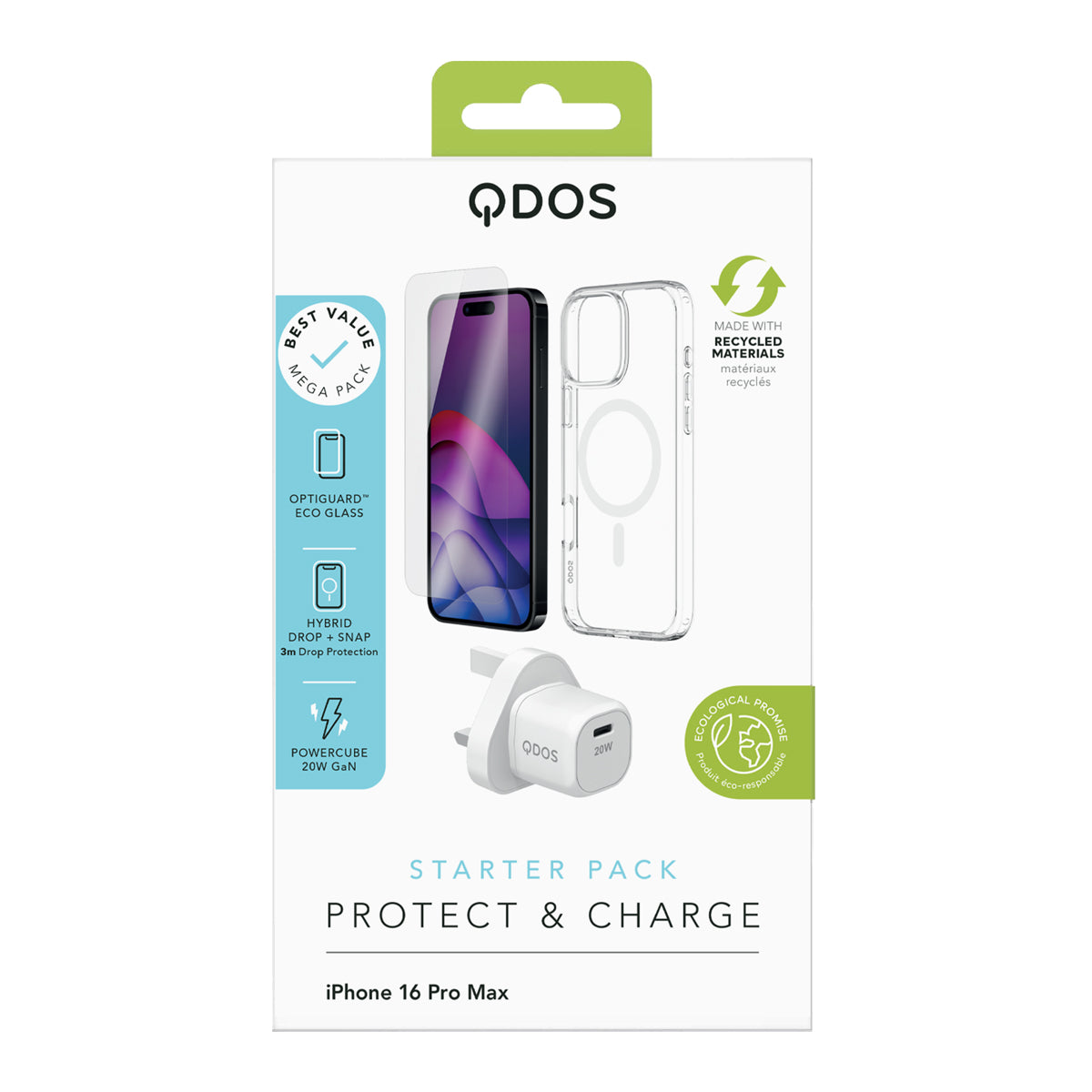 Starter Pack (UK Plug) - iPhone 16 Pro Max - White