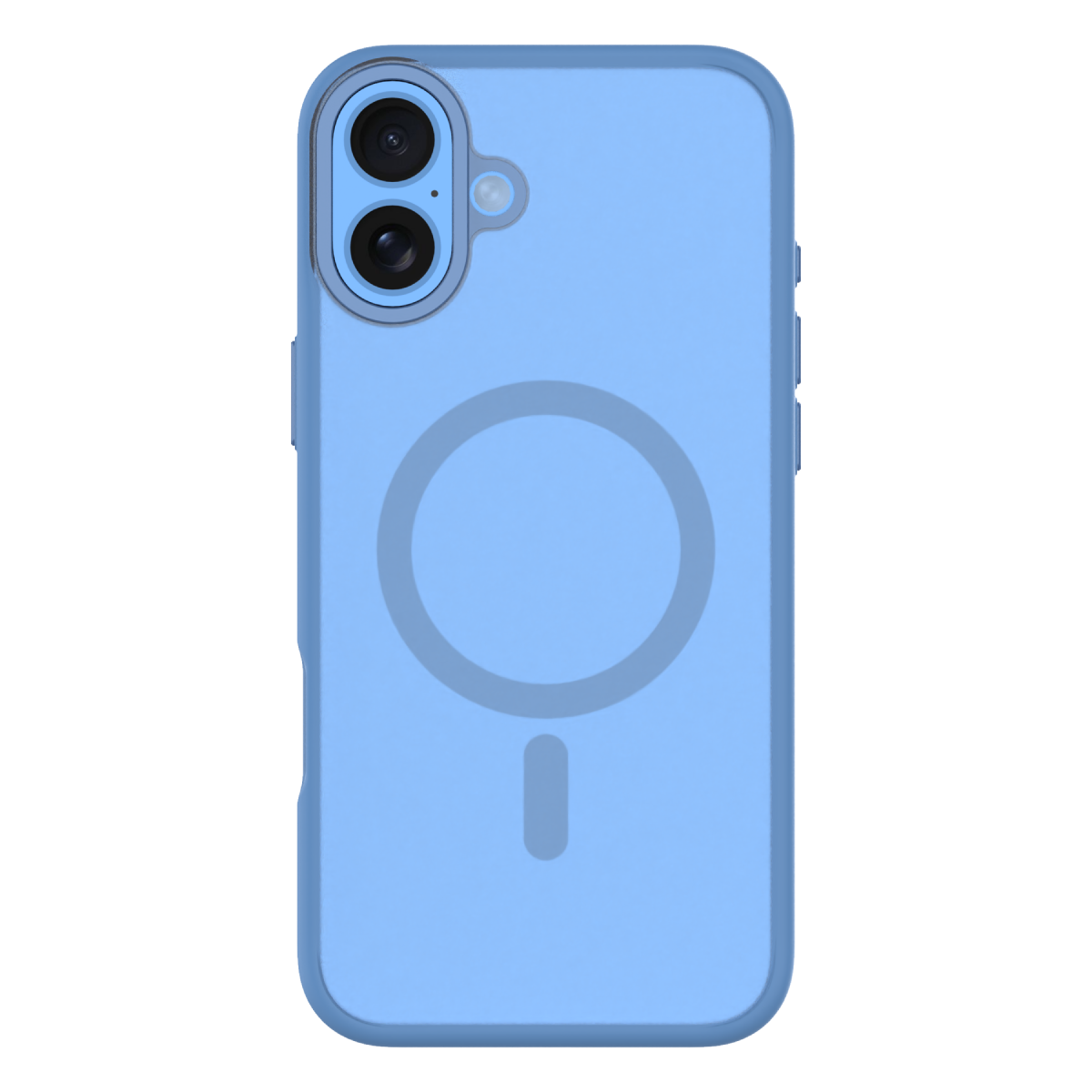 Hybrid Soft + Snap - Apple iPhone 16 Plus Case MagSafe Compatible - Clear Ultramarine, Rear View Frosted Back with Phone
