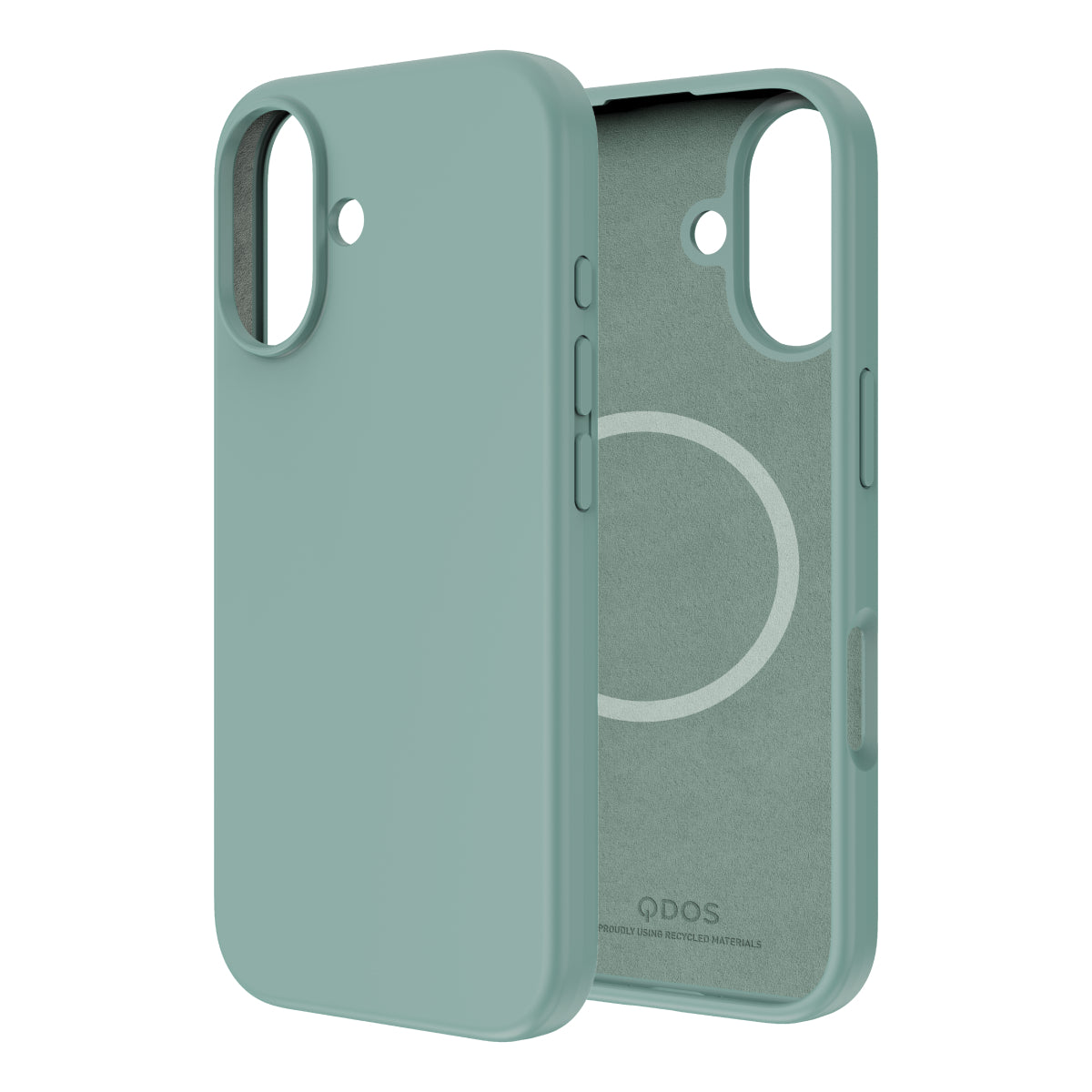 Touch Pure + Snap - Apple iPhone 16 Case MagSafe Compatible - Teal, Side and Back View Without Phone