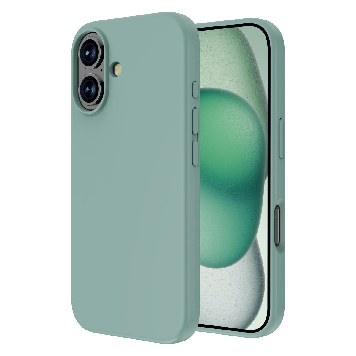 Touch Pure + Snap - Apple iPhone 16 Case MagSafe Compatible - Teal, Side and Back View with Screen Display