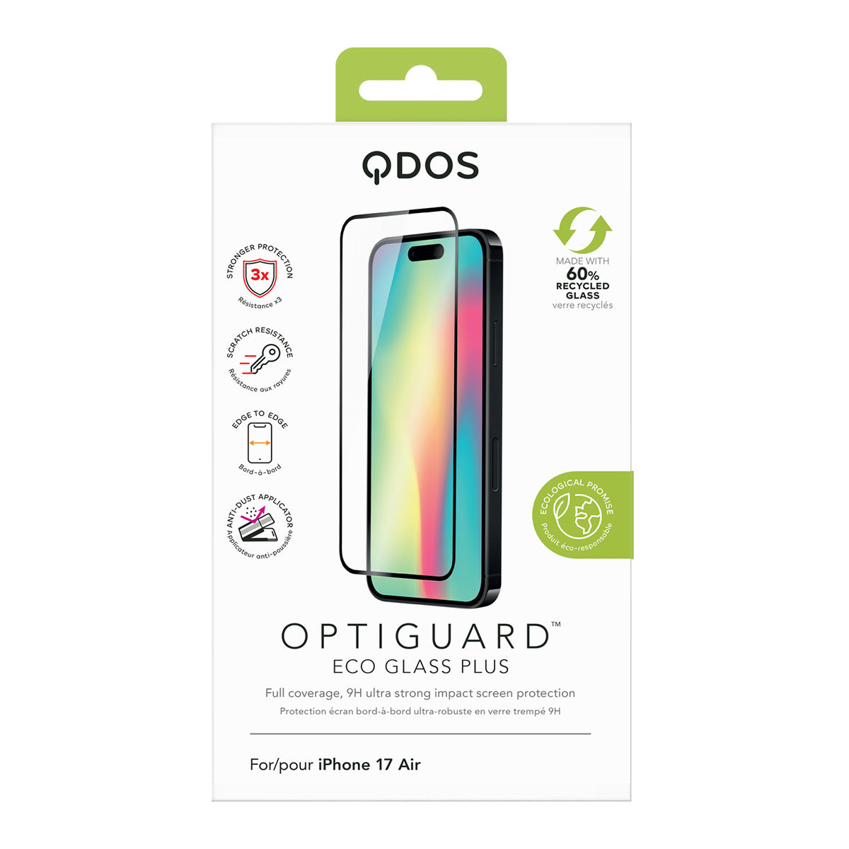 OptiGuard Eco Glass Plus - iPhone Air Screen Protector - Clear