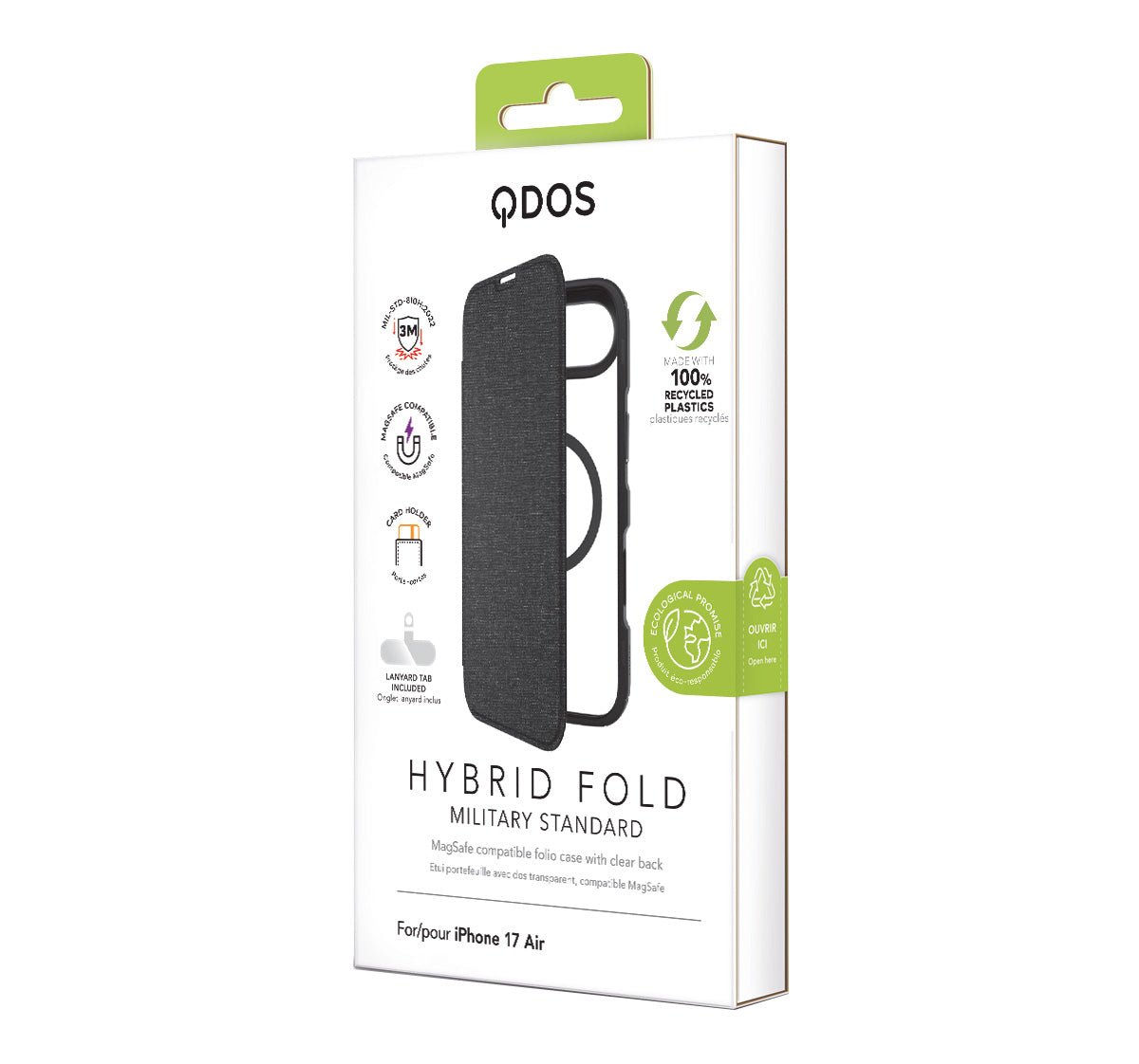 Hybrid Fold | MIL STD - iPhone Air Folio Case Magsafe Compatible - Clear