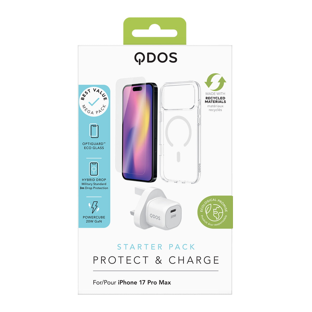 Starter Pack (UK Plug) - iPhone 17 Pro Max - White
