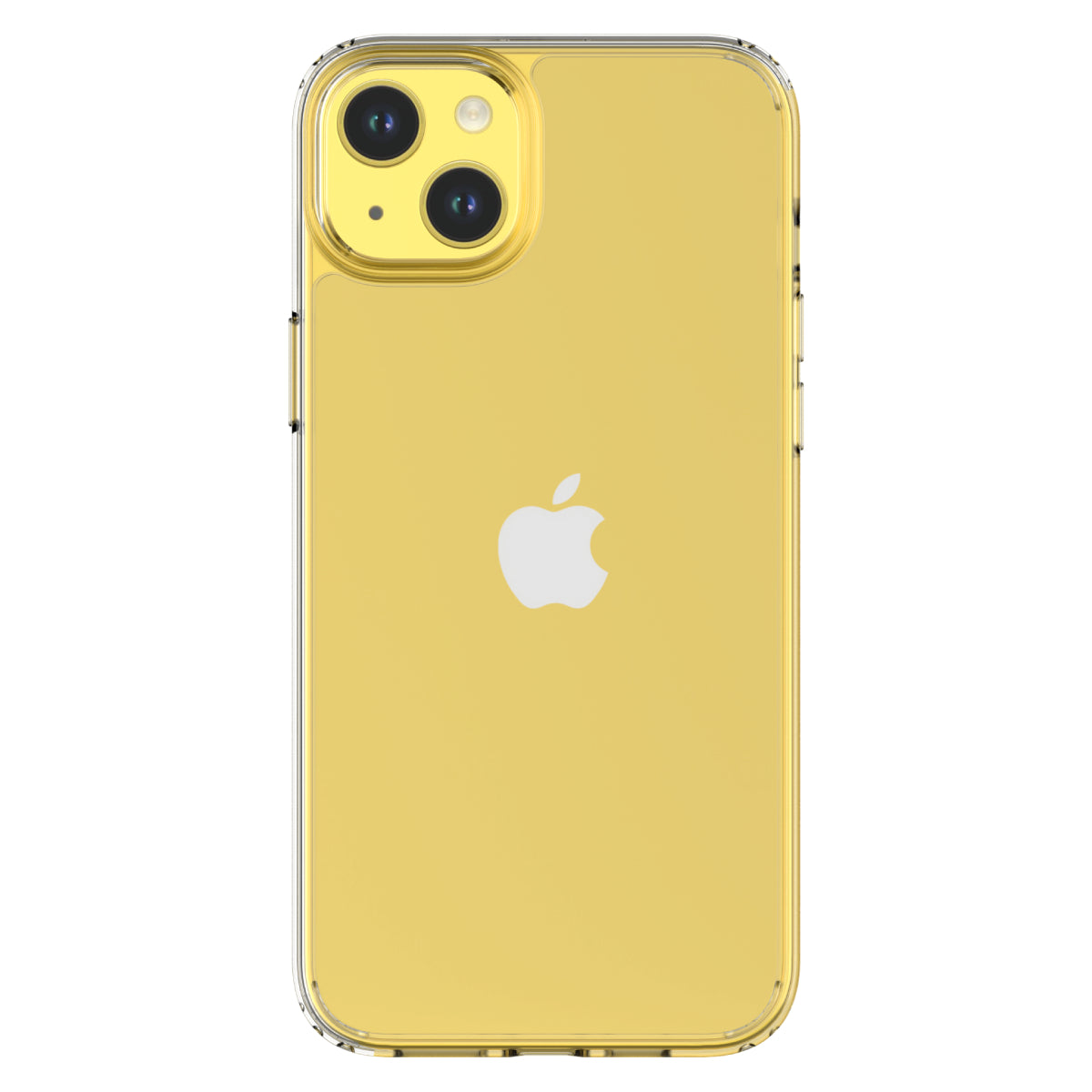 Hybrid - Apple iPhone 14 Plus - Clear, Rear View Transparent Back with yellow iPhone 14 Plus