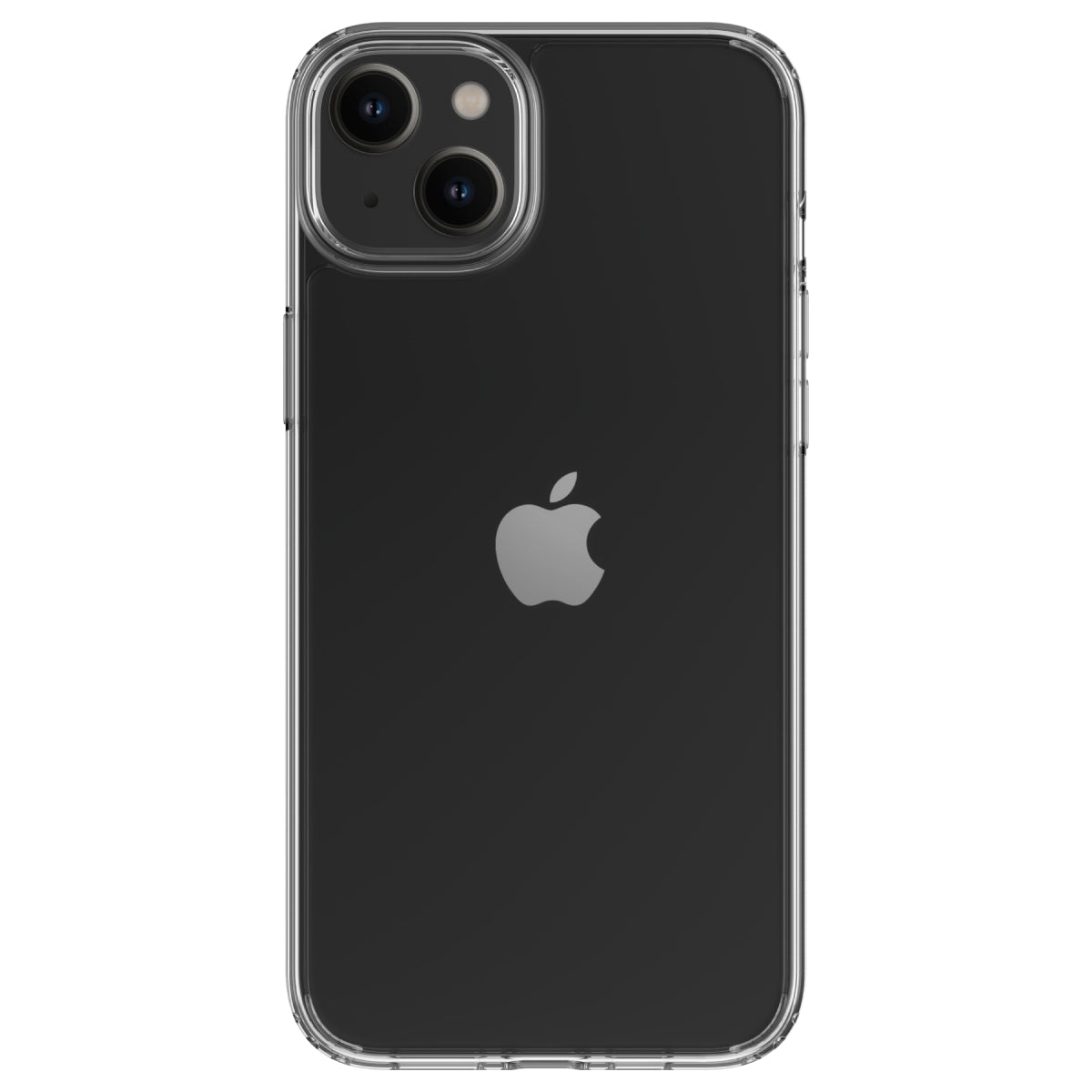 Hybrid - Apple iPhone 14 Plus - Clear, Rear View Transparent Back with black iPhone 14 Plus