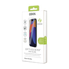 OptiGuard Eco Glass - Apple iPhone 15 Pro Max Screen Protector - Clear, showcasing product packaging in white.