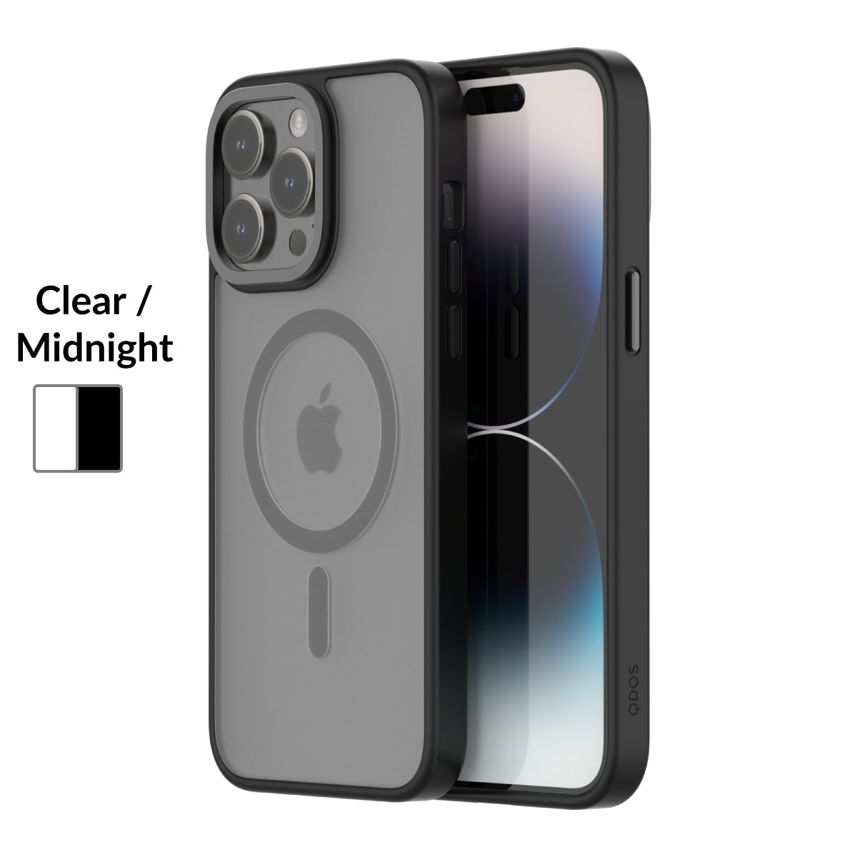 Hybrid Soft + Snap - iPhone 14 Pro Max Case MagSafe Compatible - Clear / Midnight