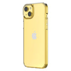 Hybrid - Apple iPhone 14 Plus  - Clear, Angled Rear View Transparent Back with yellow iPhone 14 Plus