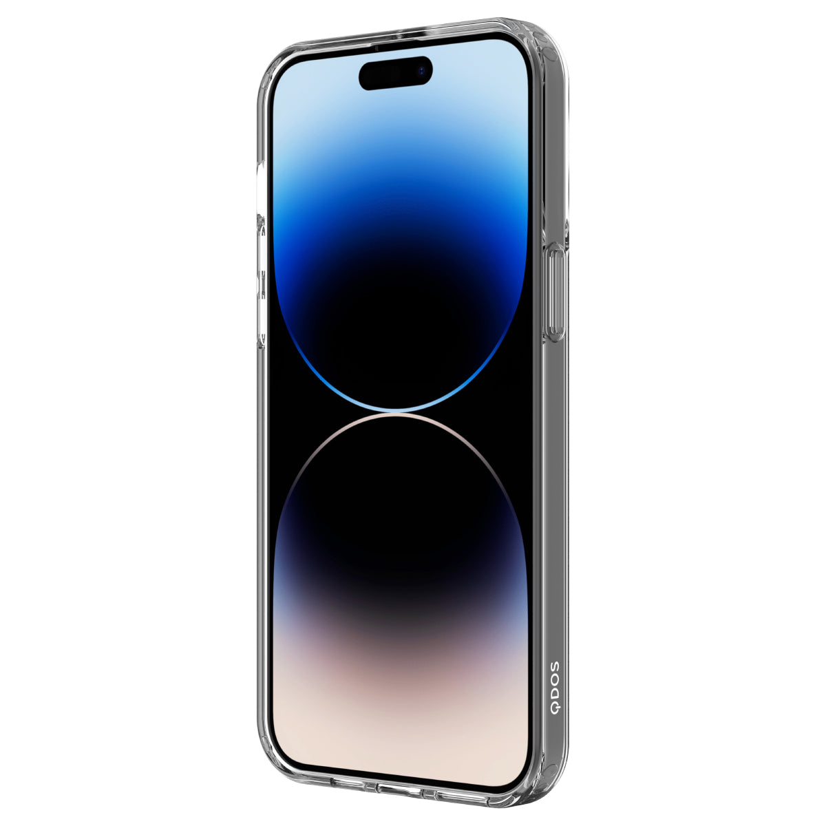 Hybrid - Apple iPhone 14 Pro Max  - Clear, Angled Front View with Phone and Screen Display On