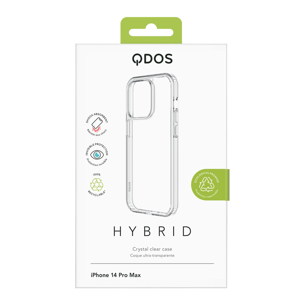 Hybrid - Apple iPhone 14 Pro Max  - Clear, showcasing product packaging in white