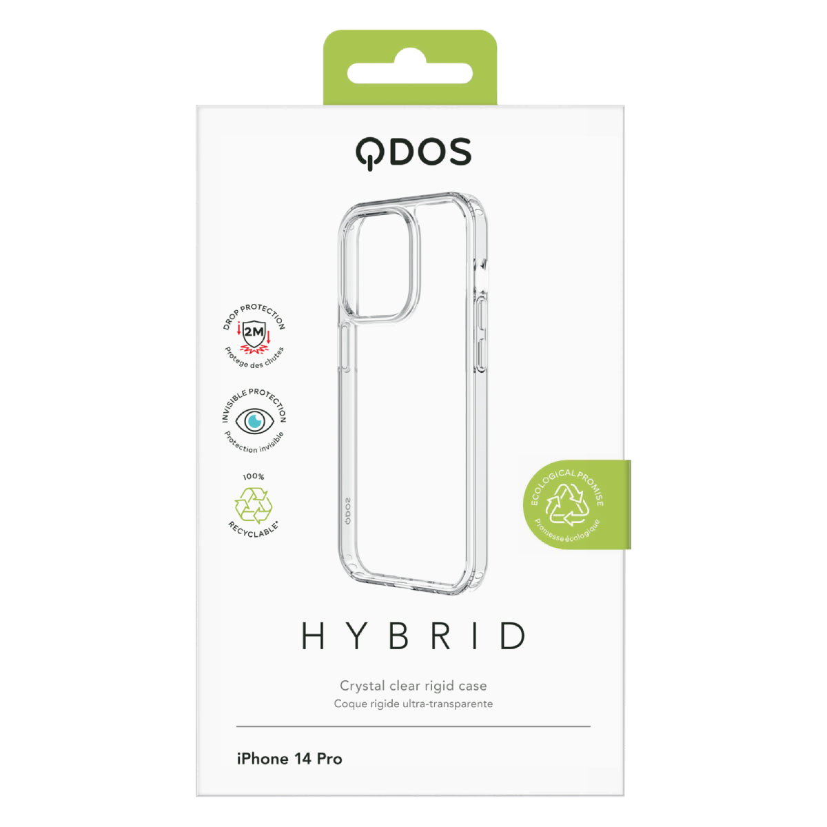 Hybrid - Apple iPhone 14 Pro  - Clear, showcasing product packaging in white
