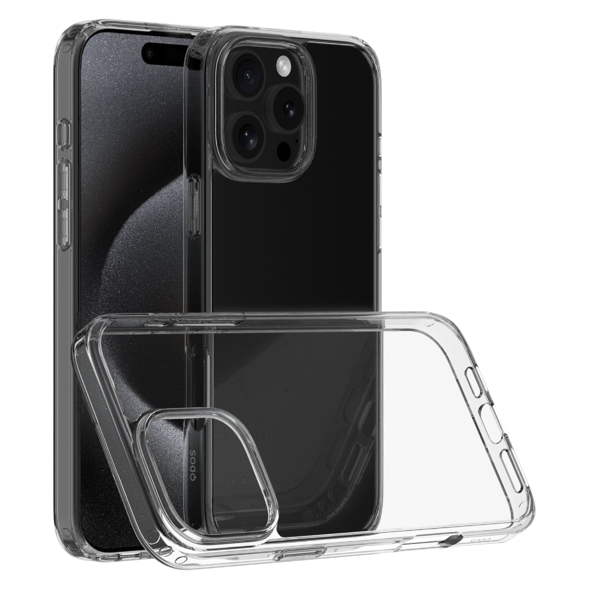 Hybrid - Apple iPhone 16 Pro Max Case - Clear, Side and Back View with Screen Display