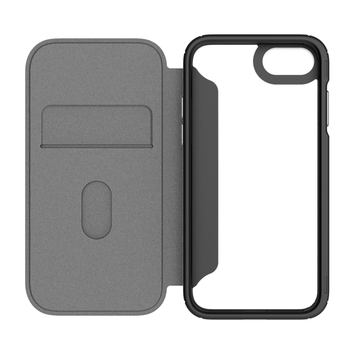 Hybrid Fold - iPhone SE | 8 | 7 | 6s | 6 Wallet Case - Clear / Black