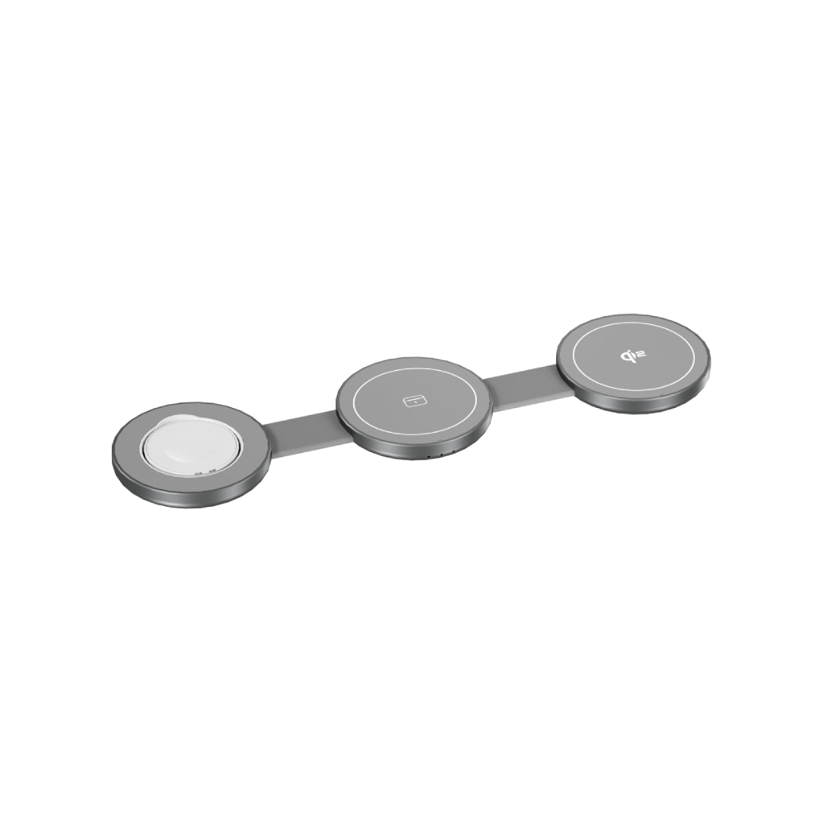 PowerMag Qi2 3-in-1 MagSafe Round Wireless Charger - Space Grey