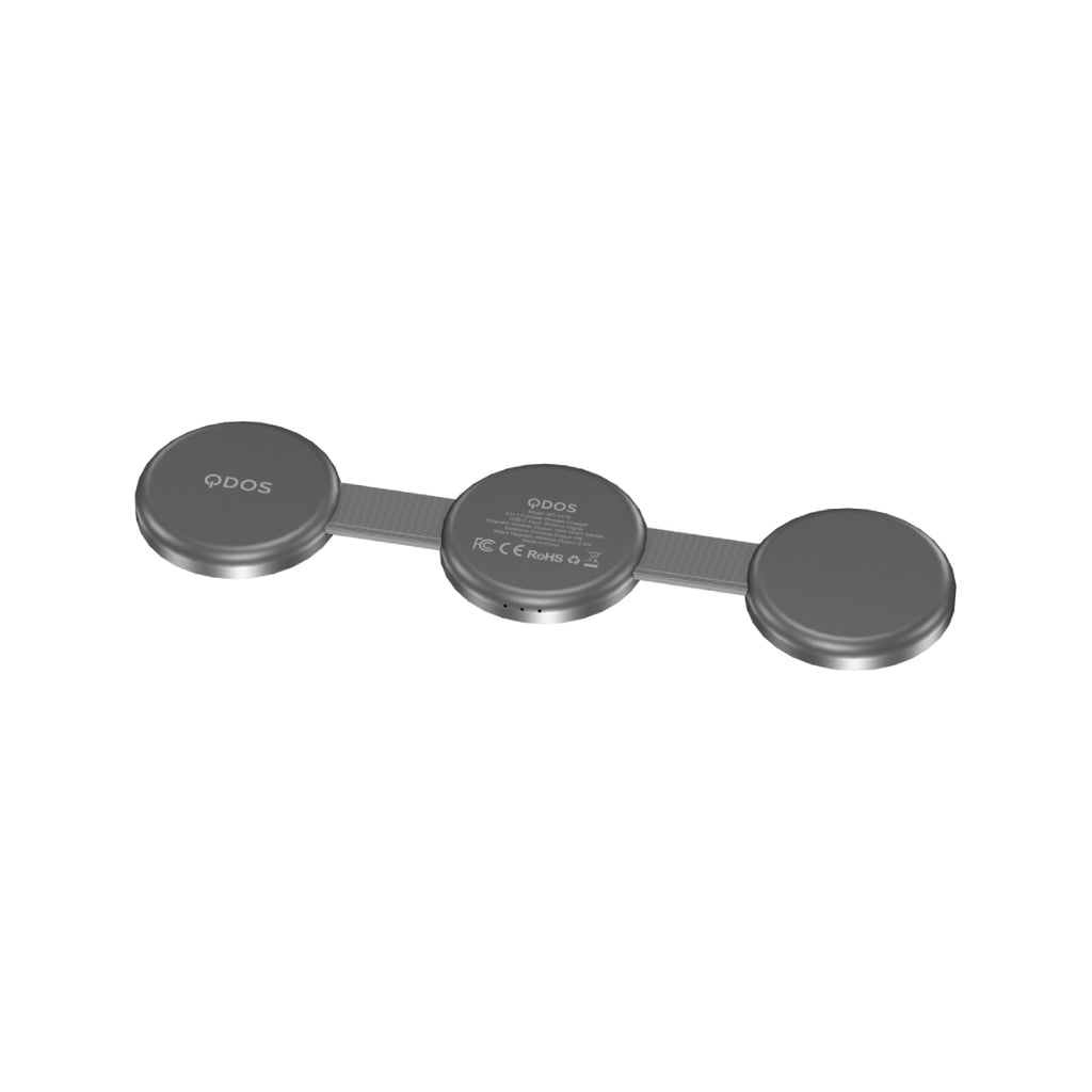 PowerMag Qi2 3-in-1 MagSafe Round Wireless Charger - Space Grey