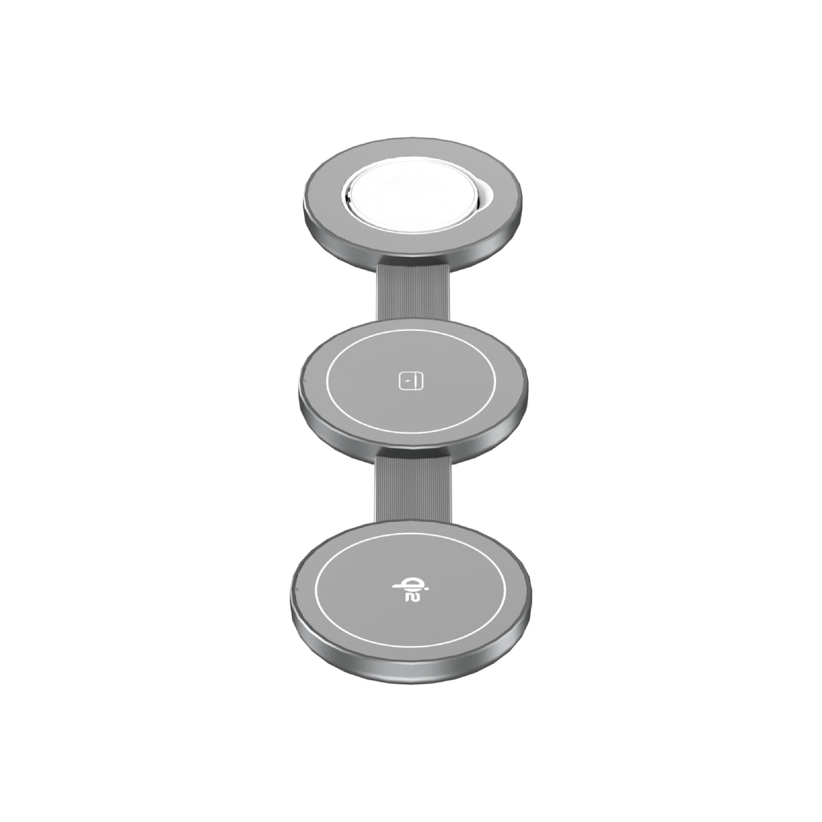 PowerMag Qi2 3-in-1 MagSafe Round Wireless Charger - Space Grey
