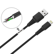 PVC USB-A to Lightning Cable, Black (2m)