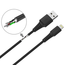 PVC USB-A to Lightning Cable, Black (1.2m)