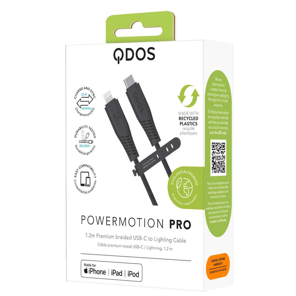 PowerMotion Pro - USB-C to MFI Cable (USB 2.0, 1.2m) - Black