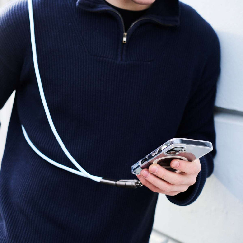 PowerLoop Lanyard - 2-in-1 Lanyard & USB-C Cable - White