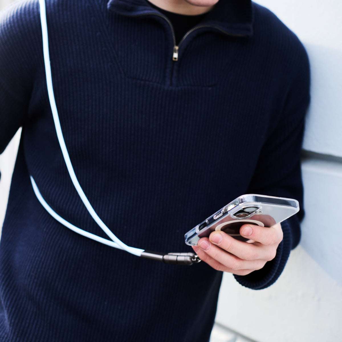 PowerLoop Lanyard - 2-in-1 Lanyard & USB-C Cable - White