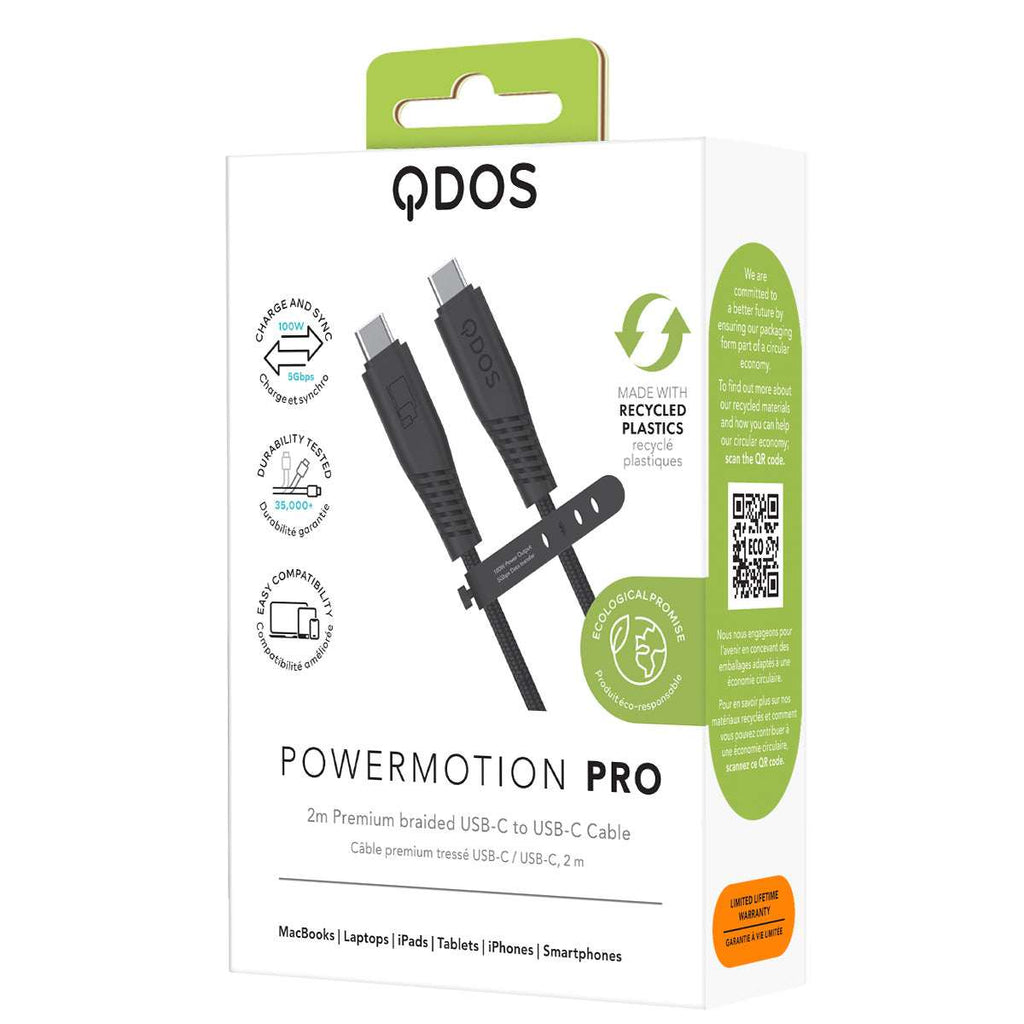 PowerMotion Pro - USB-C to USB-C Cable (USB 3.0, 2m) - Black