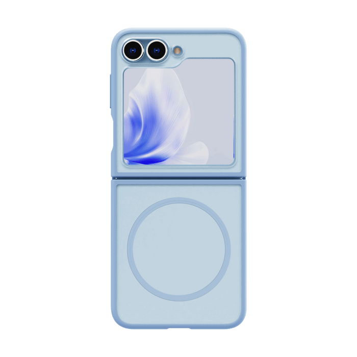 Hybrid Soft + Snap - Samsung Galaxy Z Flip6 Case Qi Compatible - Clear / Blue