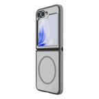 Hybrid Soft + Snap - Samsung Galaxy Z Flip6 Case Qi Compatible - Clear / Grey