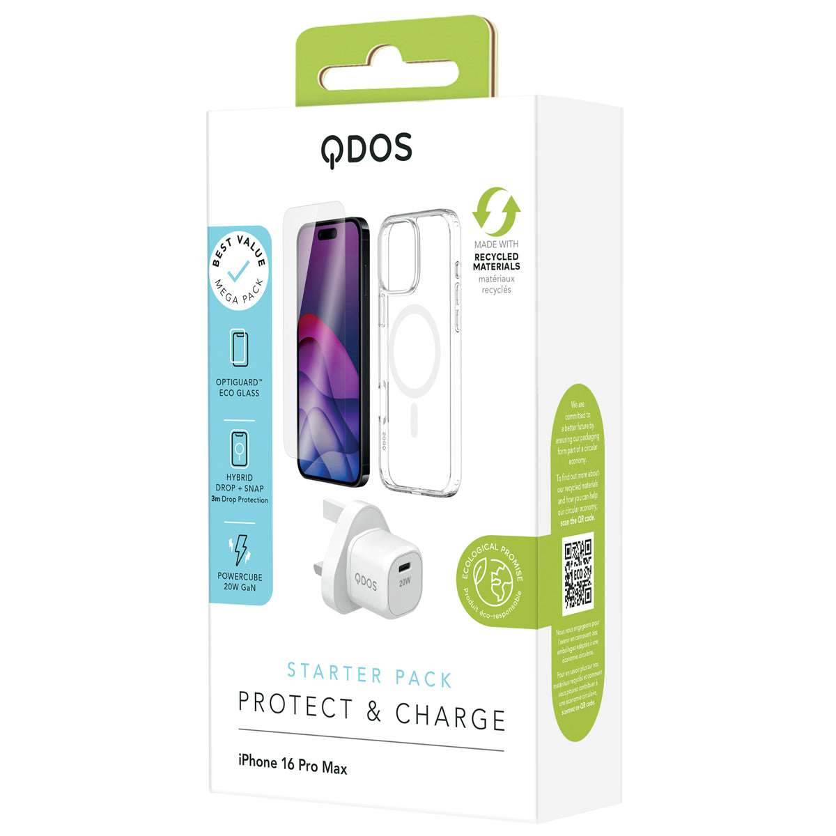 Starter Pack (UK Plug) - iPhone 16 Pro Max - White