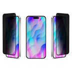 OptiGuard Eco Glass Privacy - Apple iPhone 16, iPhone 15 Screen Protector - Privacy Black, Different Angled View with Screen Protector applied on the Display of the Phone