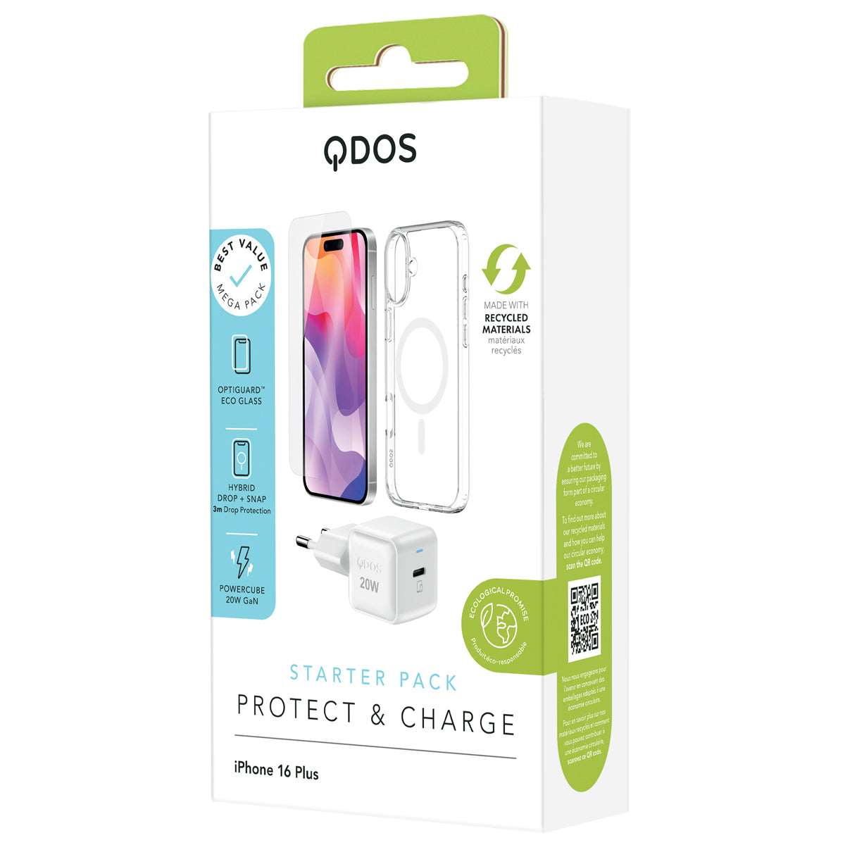 QDOS Starter Pack - iPhone 16 Plus - White