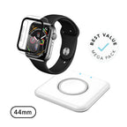 Essential Bundle - Apple Watch Charger (White) + Infinity Glass for Apple Watch Series 6 | SE | 5 | 4 - 44mm
