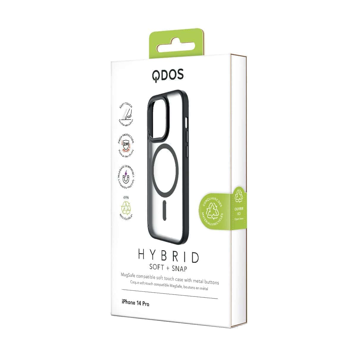 Hybrid Soft + Snap - iPhone 14 Pro Case MagSafe Compatible - Clear / Midnight