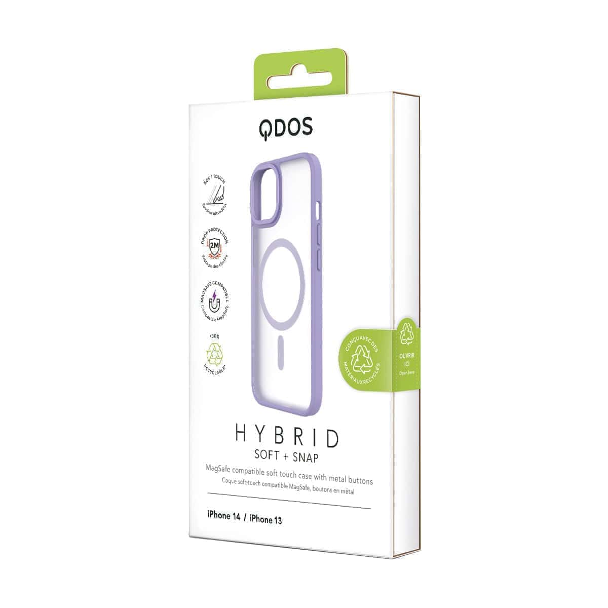 Hybrid Soft + Snap - iPhone 14 | iPhone 13 Case MagSafe Compatible - Clear / Lavender