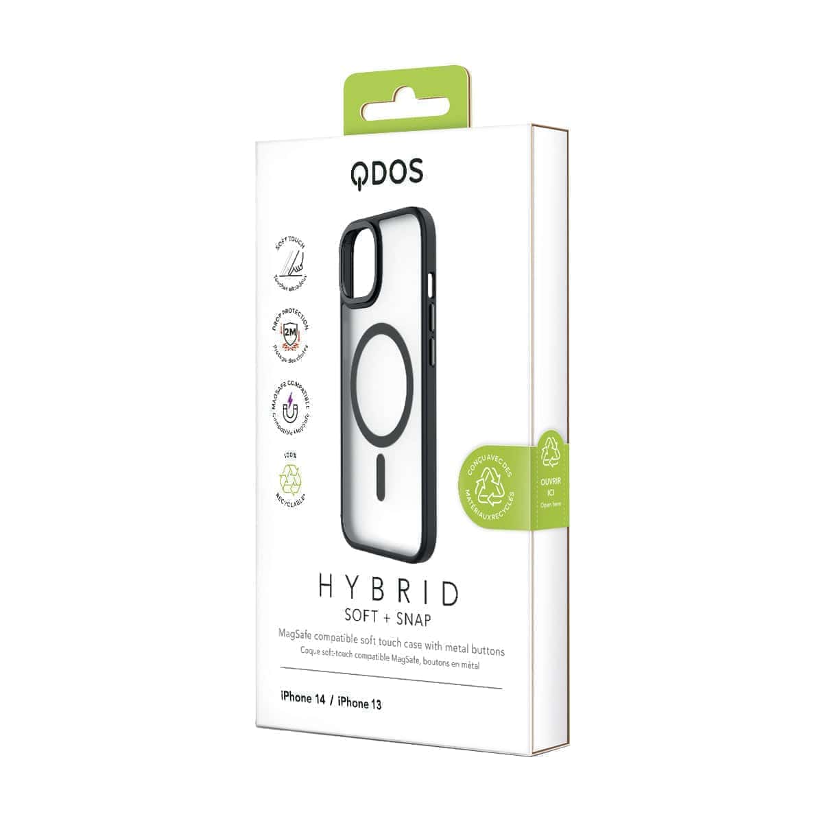 Hybrid Soft + Snap - iPhone 14 | iPhone 13 Case MagSafe Compatible - Clear / Midnight