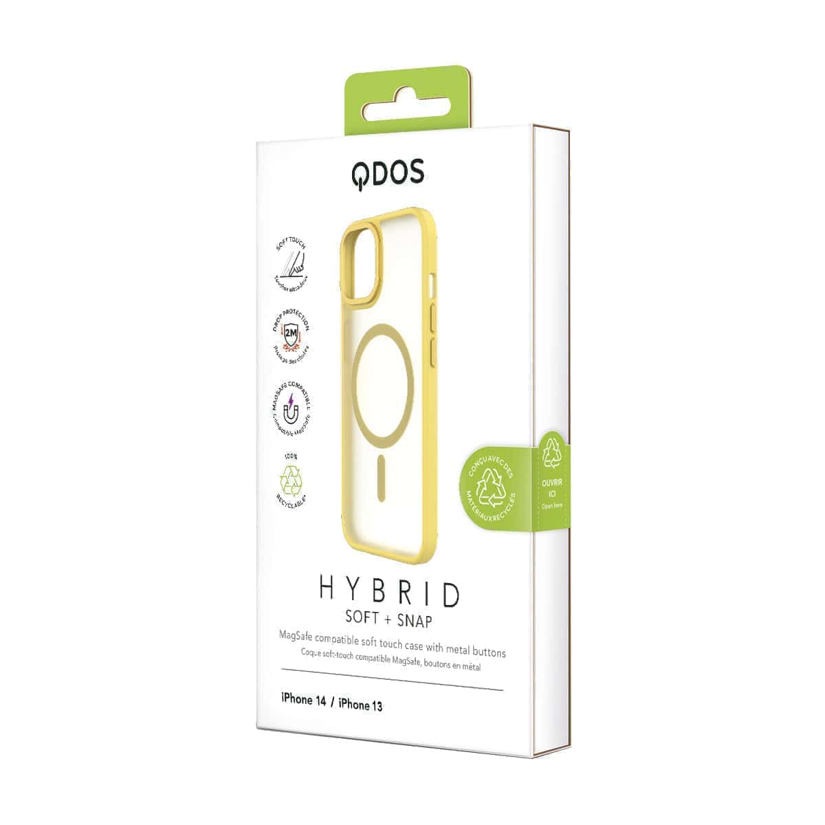 Hybrid Soft + Snap - iPhone 14 | iPhone 13 Case MagSafe Compatible - Clear / Yellow