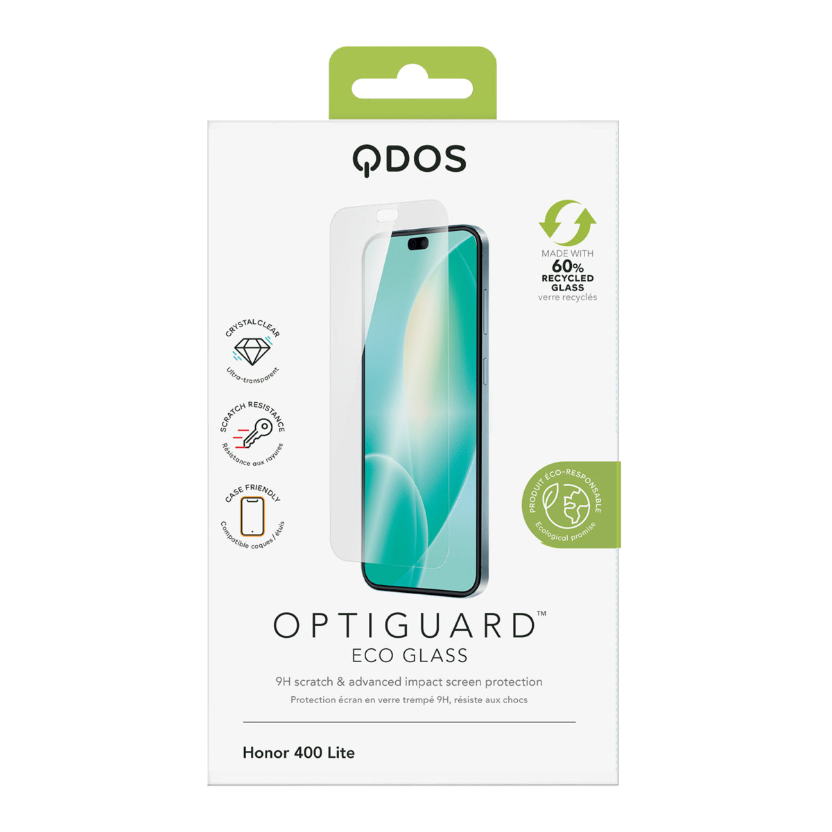OptiGuard Eco Glass - Honor 400 Lite 5G Screen Protector - Clear