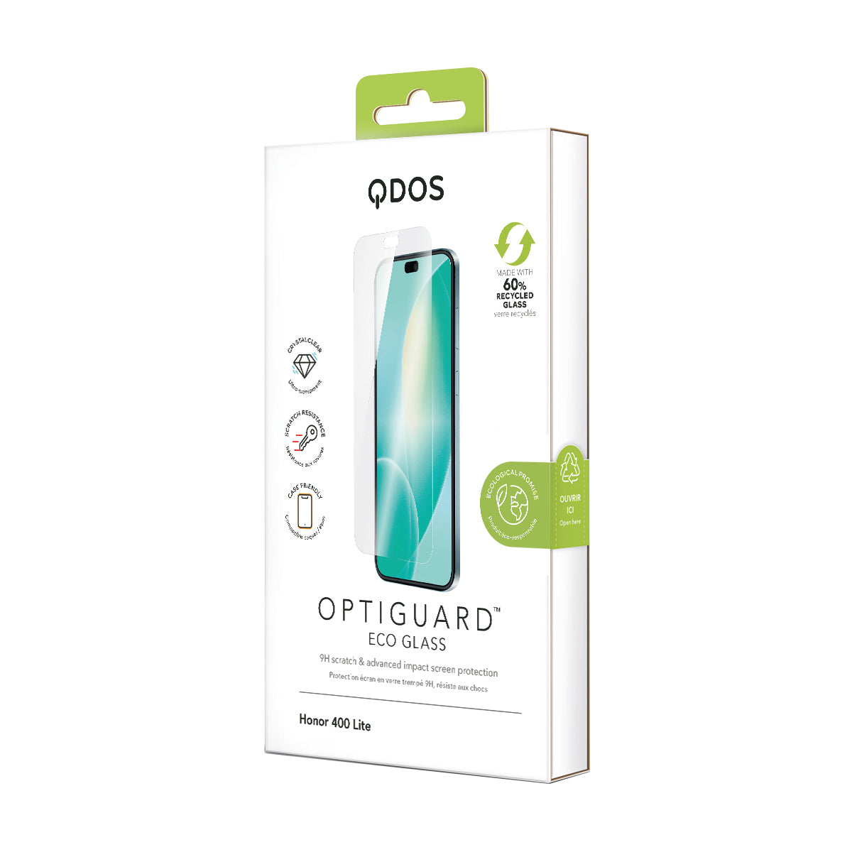OptiGuard Eco Glass - Honor 400 Lite 5G Screen Protector - Clear